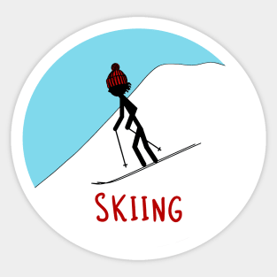 Skiing Sticker